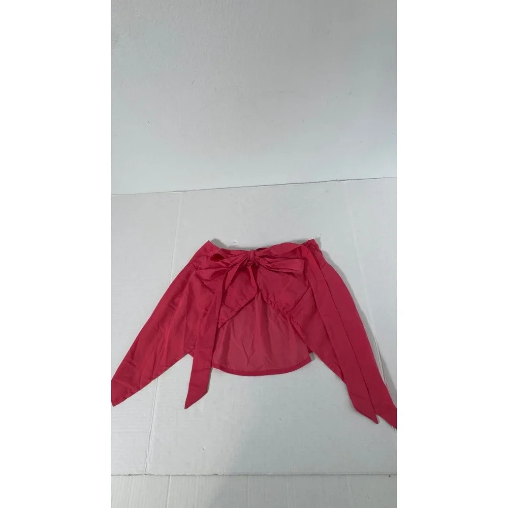 Free People Strawberry‎ Spritz Top Womens S Pink Tie Front Smocked Boho Coquette